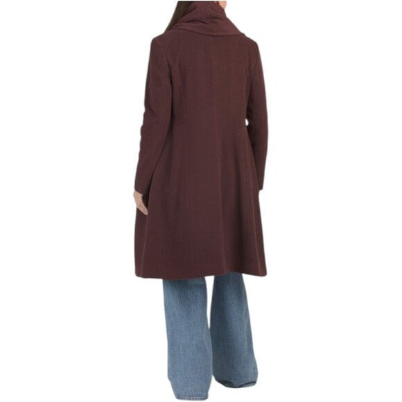ICONS BY CINZIA ROCCA Italian Wool/Cashmere Quarter Coat With Removable Scarf - Picture 3 of 4